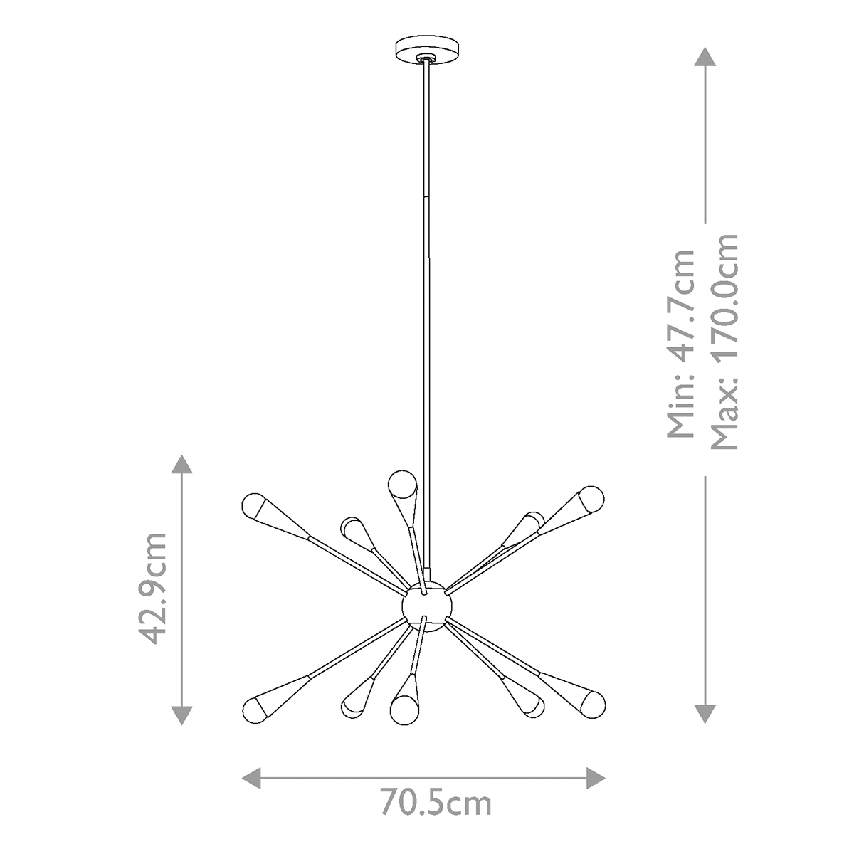 Rivermont Art Deco Starburst Chandelier Polished Nickel Rivermont Art Deco Starburst Chandelier Polished Nickel