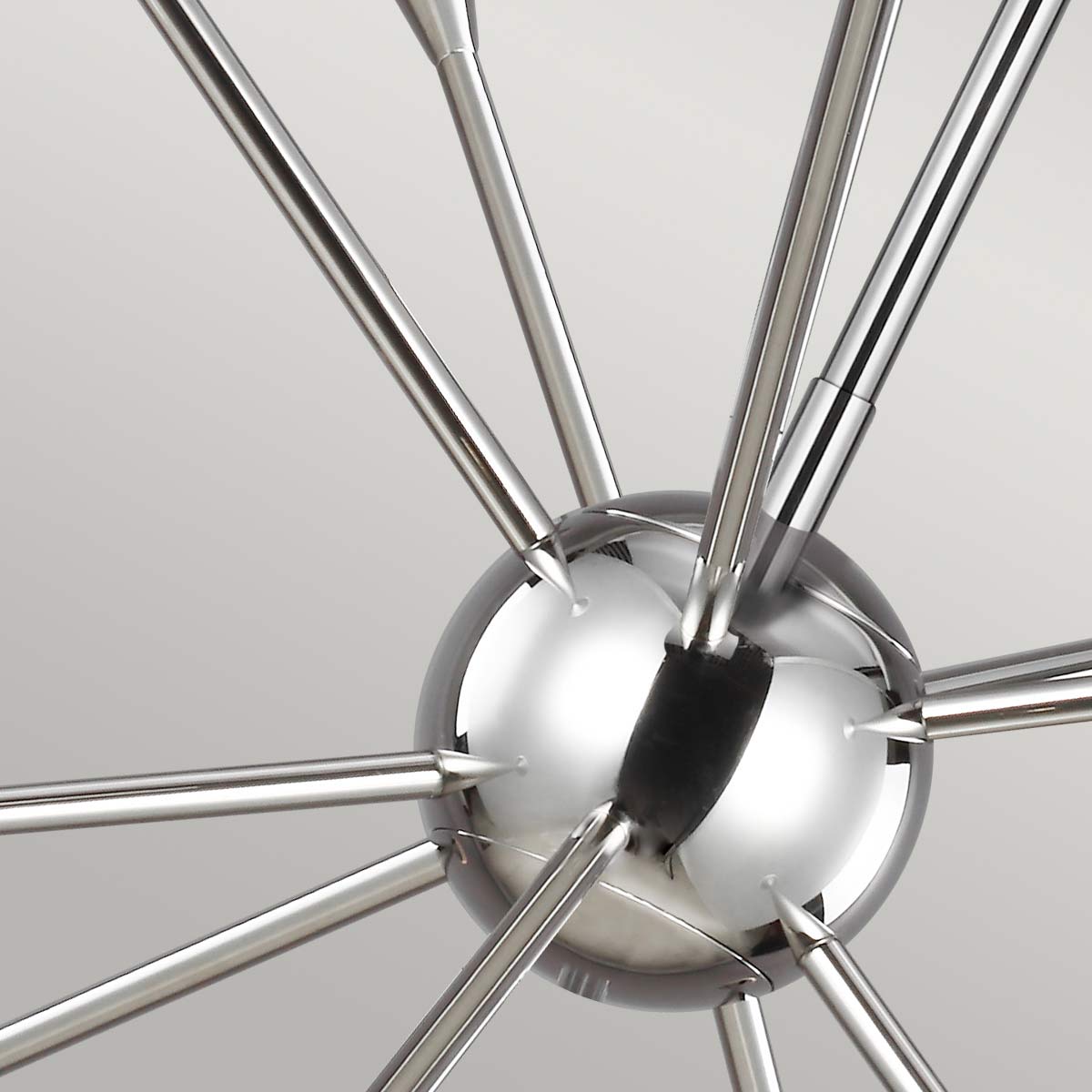 Rivermont Art Deco Starburst Chandelier Polished Nickel Rivermont Art Deco Starburst Chandelier Polished Nickel — detail view