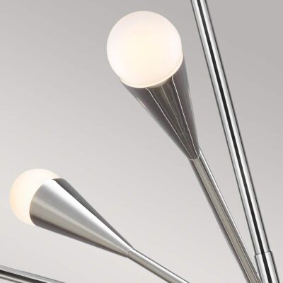 Rivermont Art Deco Starburst Chandelier Polished Nickel — detail view