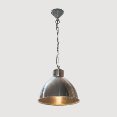 Riverside Industrial Dome Ceiling Pendant Antique Silver