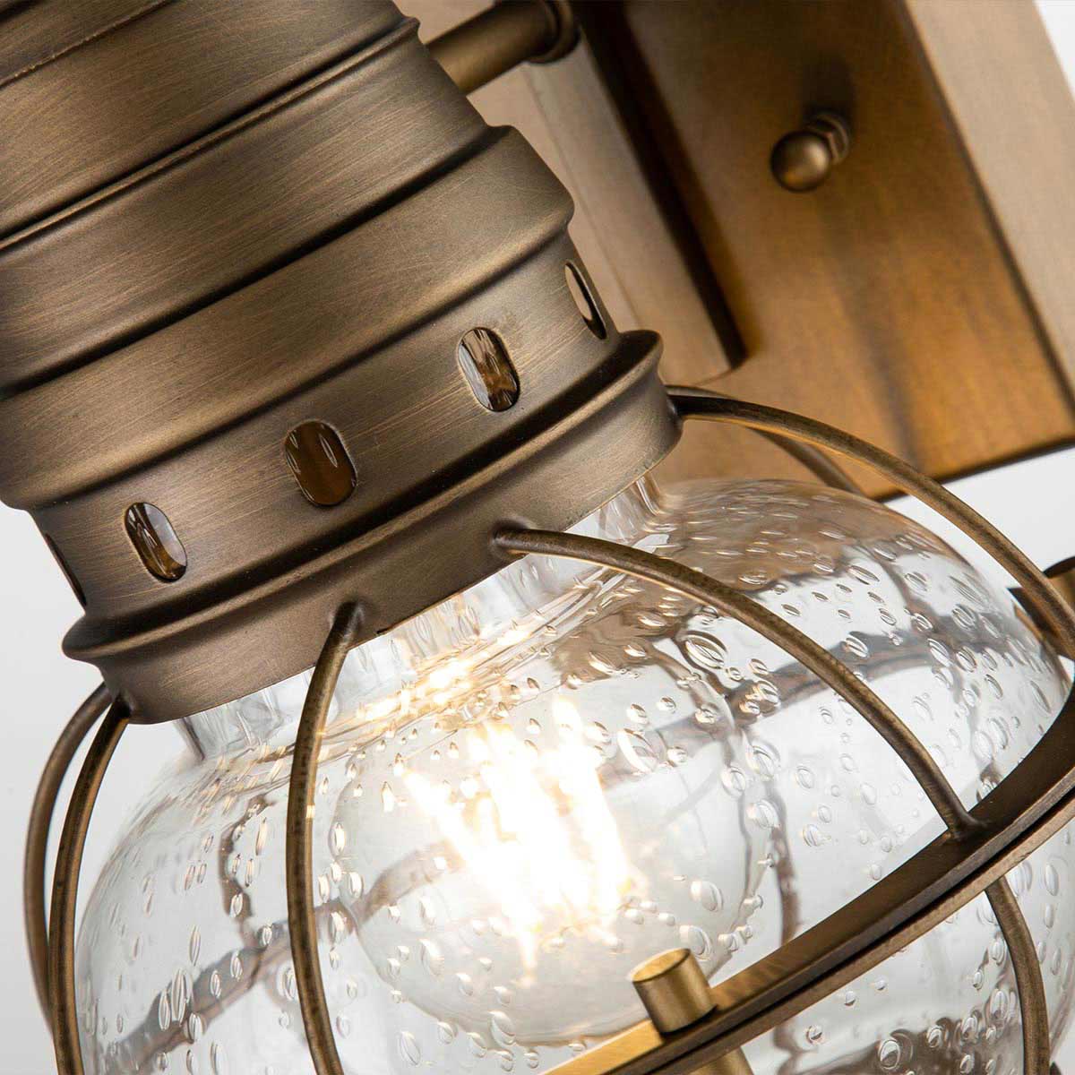 Riverstone Crossing Nautical Outdoor Wall Lantern Natural Brass Riverstone Crossing Nautical Outdoor Wall Lantern Natural Brass — detail view
