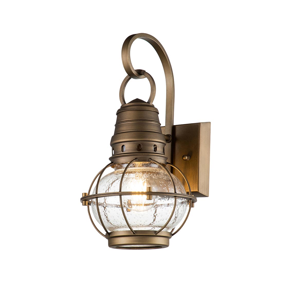 Riverstone Crossing Nautical Outdoor Wall Lantern Natural Brass
