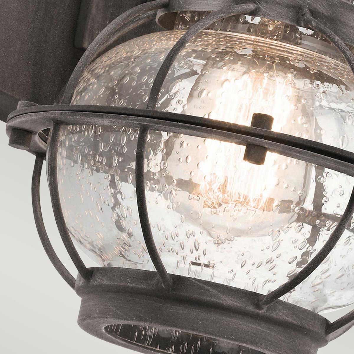 Riverstone Crossing Nautical Outdoor Wall Light Weathered Zinc Riverstone Crossing Nautical Outdoor Wall Light Weathered Zinc — detail view