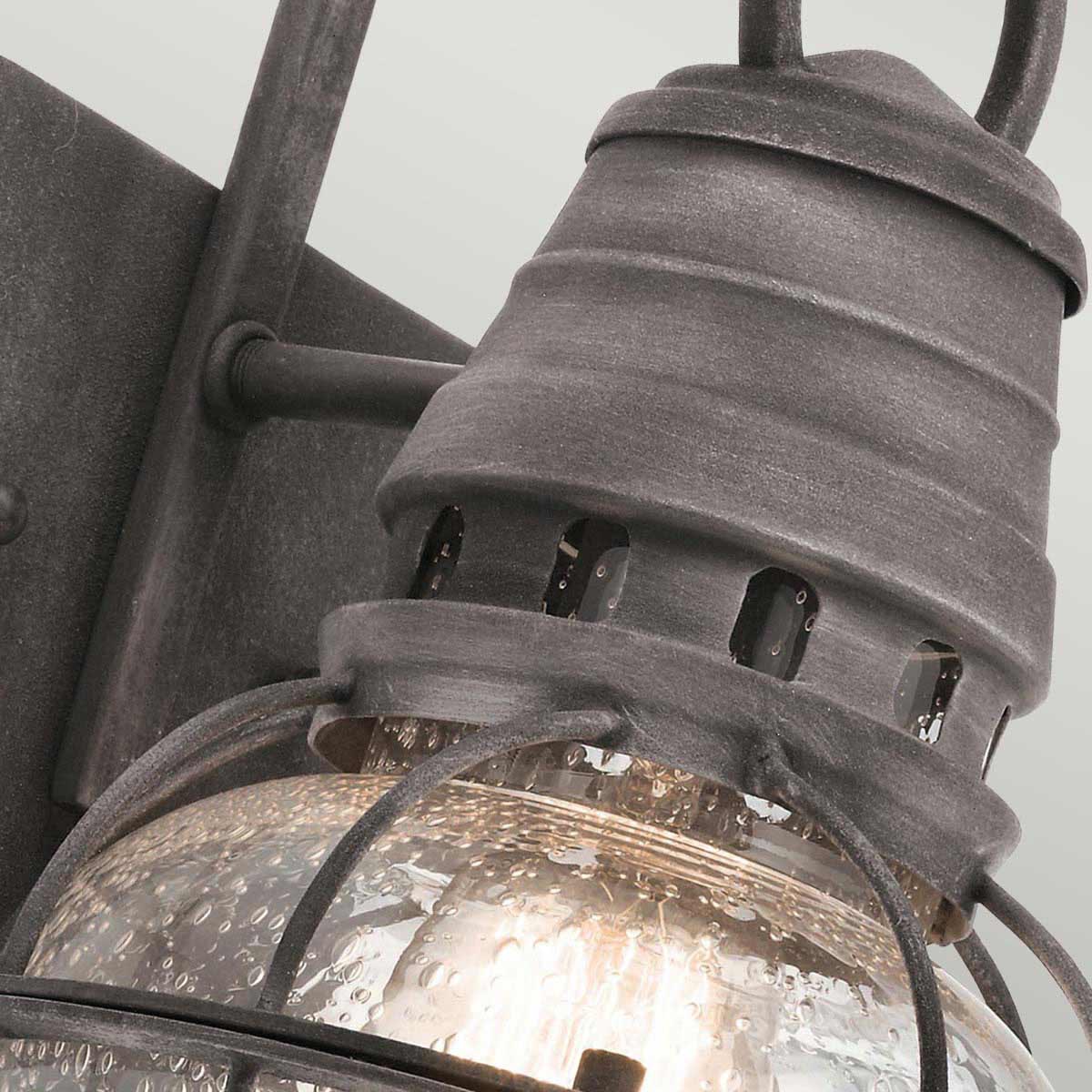 Riverstone Crossing Nautical Outdoor Wall Light Weathered Zinc Riverstone Crossing Nautical Outdoor Wall Light Weathered Zinc — detail view