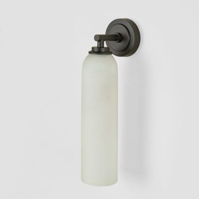 Rochester Hamptons Outdoor Wall Light Black Frosted Glass