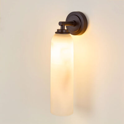 Rochester Hamptons Outdoor Wall Light Black Frosted Glass