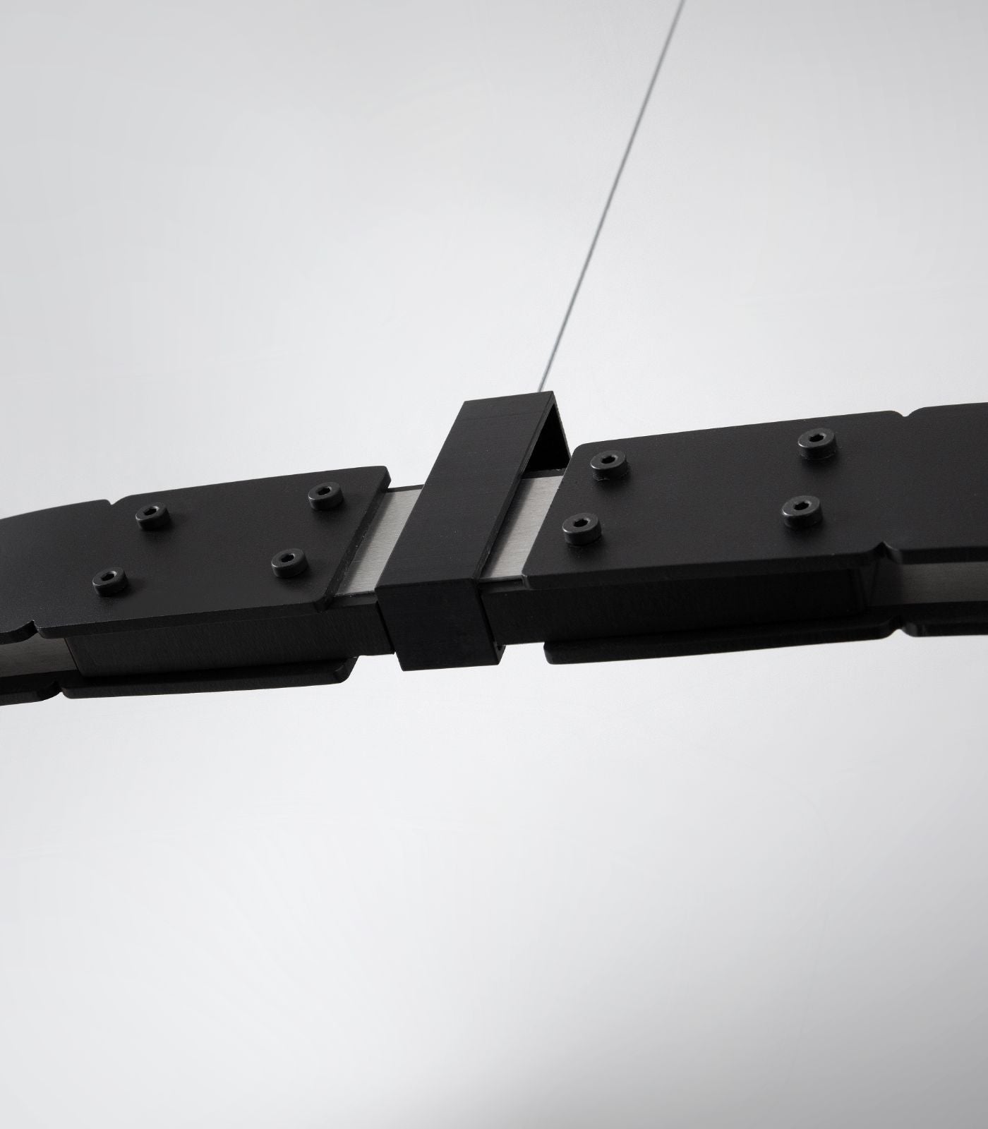 Rondelle Contemporary Linear Bar Pendant Light Matte Black and Frosted White