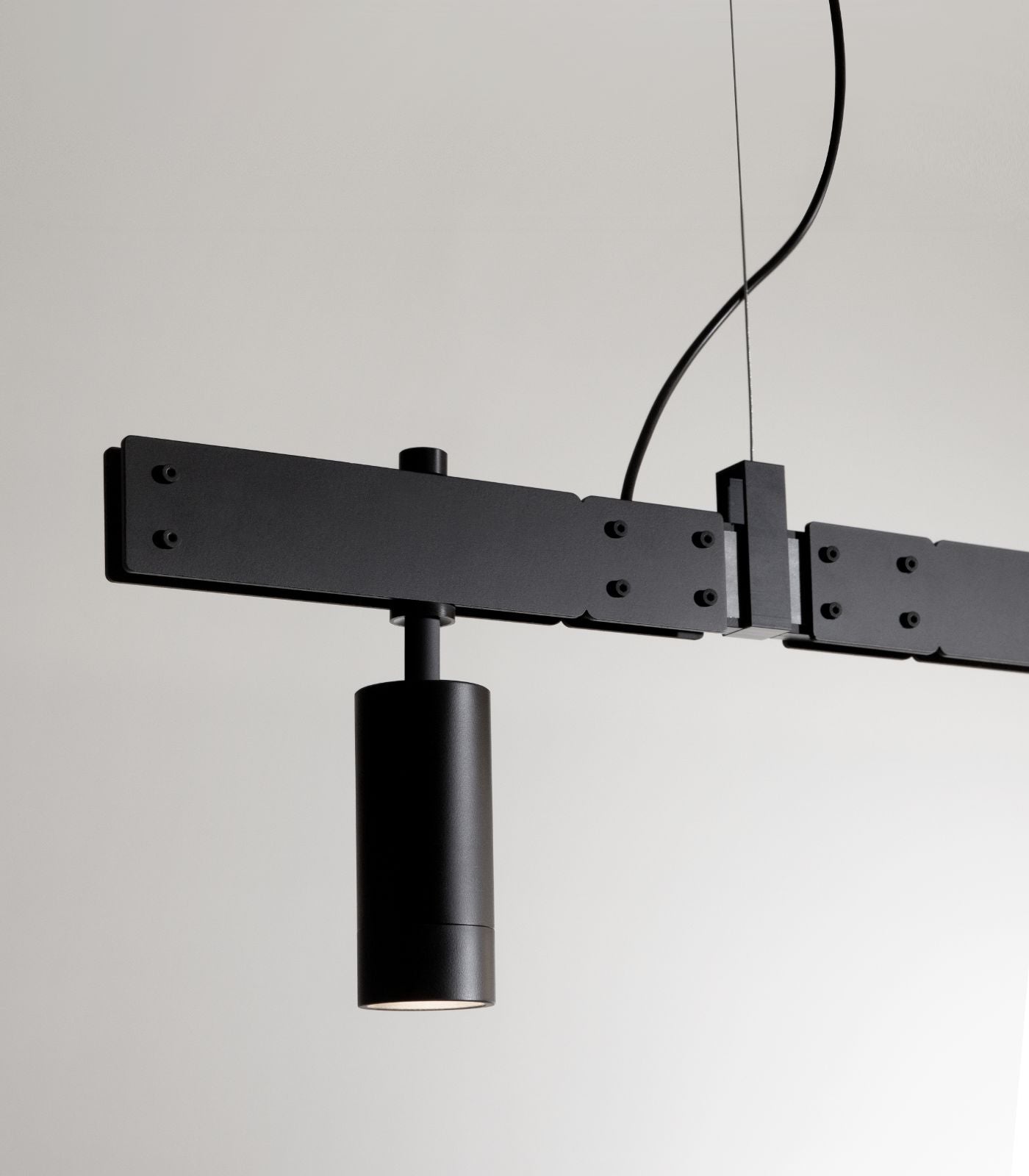Rondelle Contemporary Linear Bar Pendant Light Matte Black and Frosted White