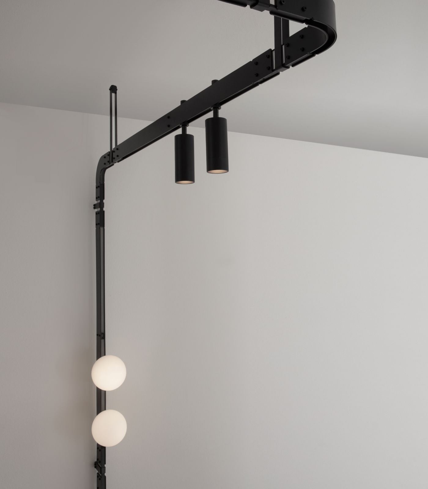 Rondelle Contemporary Modular Wall Light Matte Black and Frosted White Rondelle Contemporary Modular Wall Light Matte Black and Frosted White