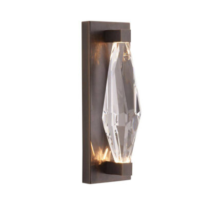 Rosalind Contemporary Faceted Crystal Wall Light English Bronze