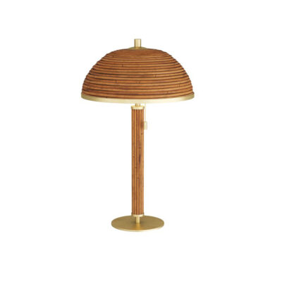 Rosalind Cottage Hamptons Table Lamp Natural Rattan And Antique Brass