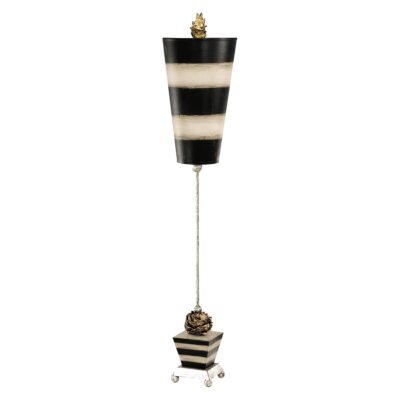 Rosalind Hollow Table Lamp Taupe And Black Stripes