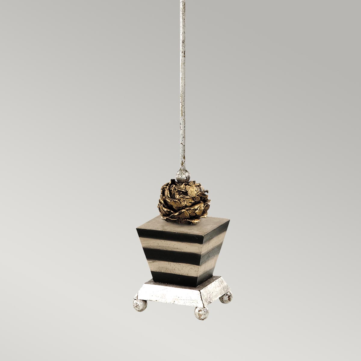 Rosalind Hollow Table Lamp Taupe And Black Stripes Rosalind Hollow Table Lamp Taupe And Black Stripes — detail view
