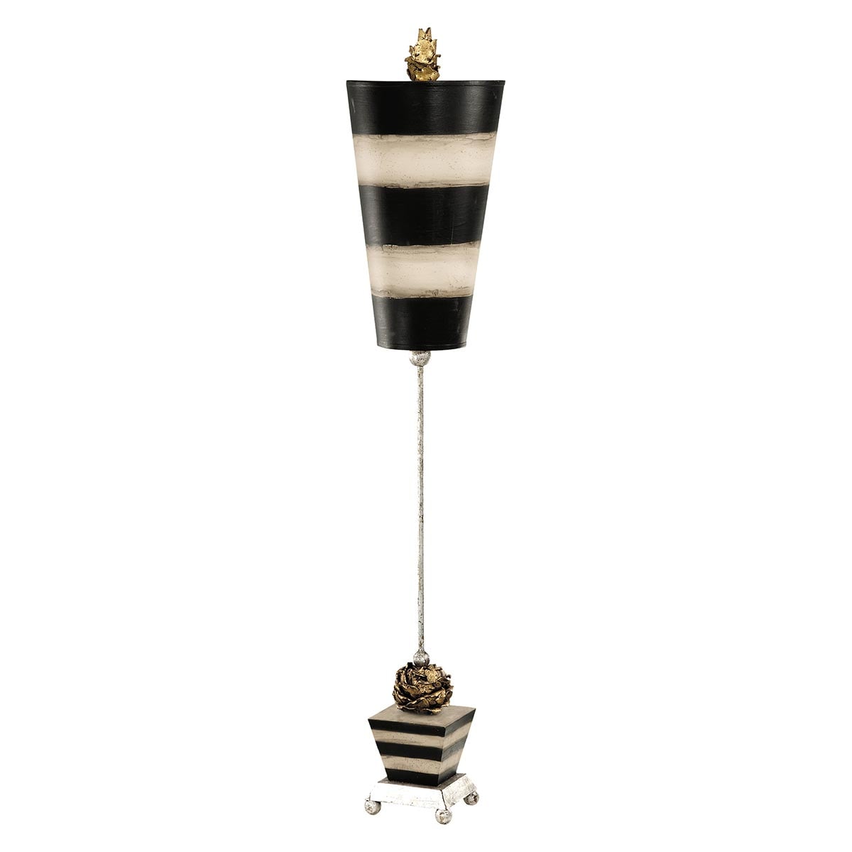 Rosalind Hollow Table Lamp Taupe And Black Stripes