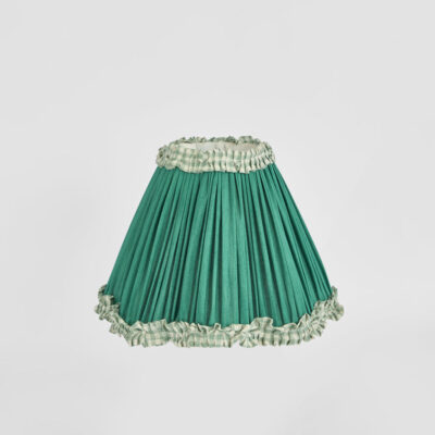 Rosecliff French Provincial Pleated Lamp Shade Green with Gingham Trim