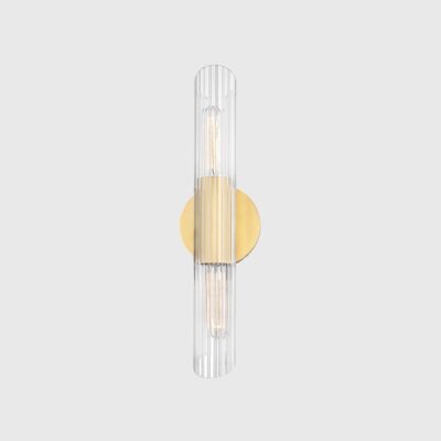 Rosemead Fluted Glass Wall Light Aged Brass