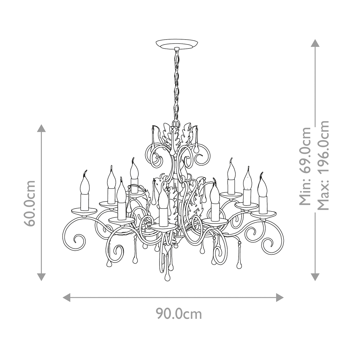 Rosemont Court French Provincial 10 Light Chandelier Black With Silver Patina Rosemont Court French Provincial 10 Light Chandelier Black With Silver Patina