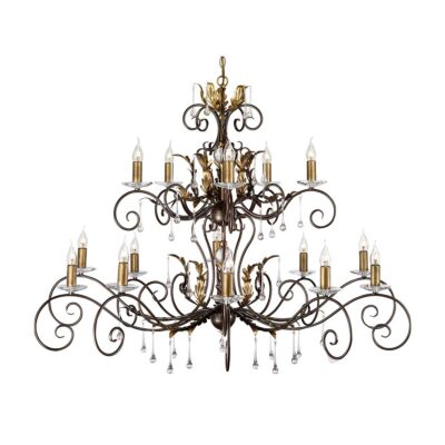 Rosemont Court French Provincial 15 Light Chandelier Bronze With Gold Patina
