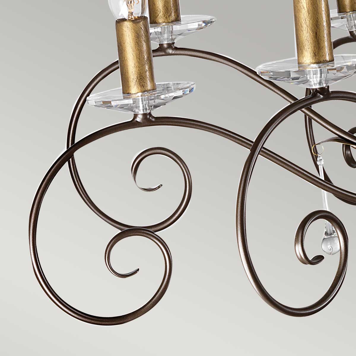 Rosemont Court French Provincial 15 Light Chandelier Bronze With Gold Patina Rosemont Court French Provincial 15 Light Chandelier Bronze With Gold Patina — detail view