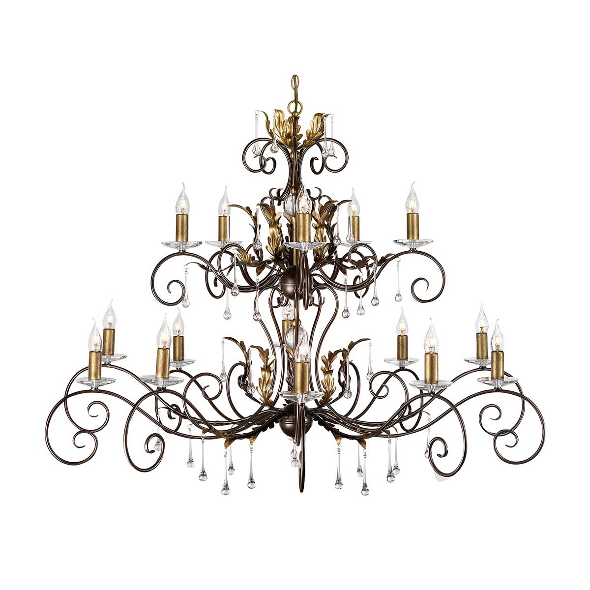 Rosemont Court French Provincial 15 Light Chandelier Bronze With Gold Patina