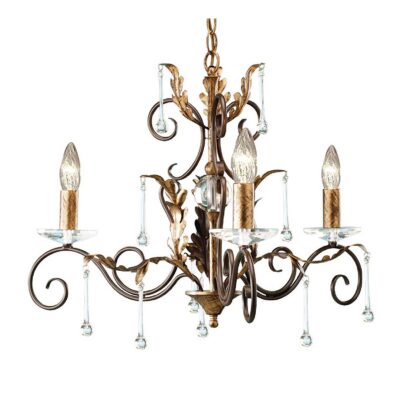 Rosemont Court French Provincial 3 Light Chandelier Bronze Gold Patina