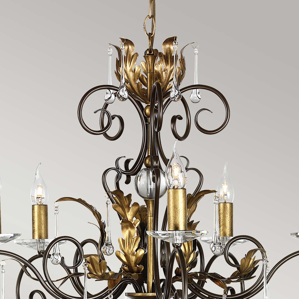Rosemont Court French Provincial Chandelier Bronze And Gold Rosemont Court French Provincial Chandelier Bronze And Gold — detail view