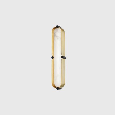 Rosemont Quay Contemporary Alabaster Wall Light Aged Brass and Black