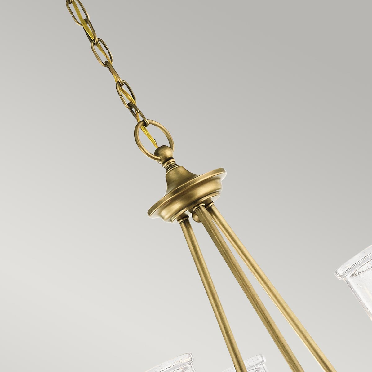 Rosemount Grange Hamptons 3 Light Chandelier Natural Brass Rosemount Grange Hamptons 3 Light Chandelier Natural Brass — detail view