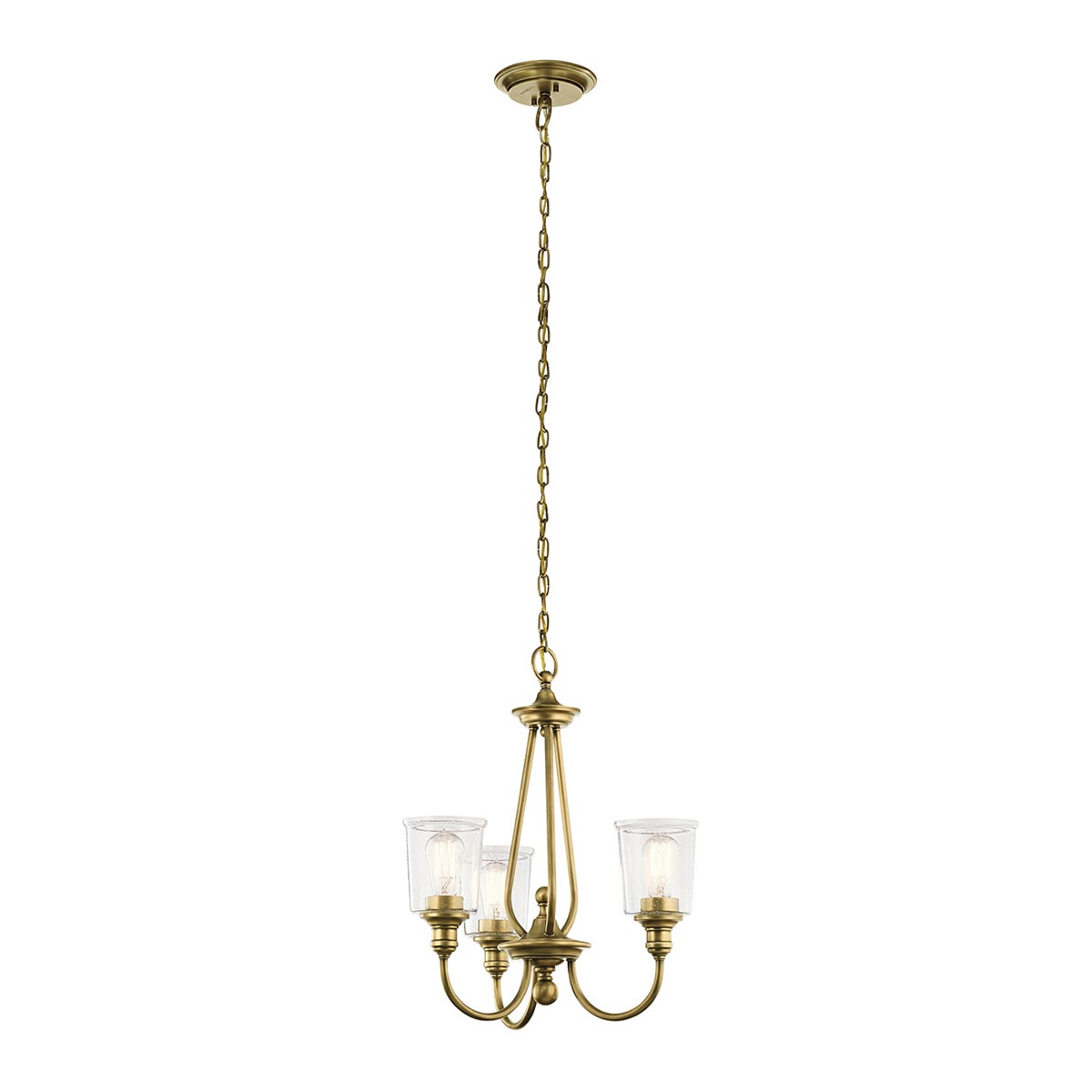 Rosemount Grange Hamptons 3 Light Chandelier Natural Brass