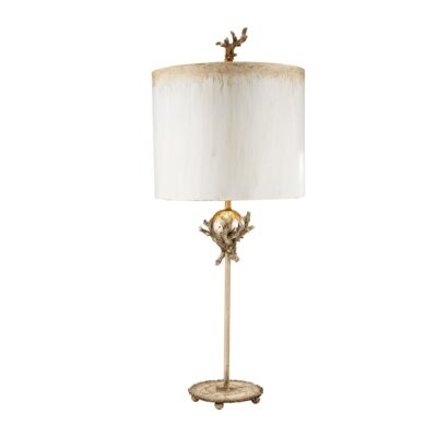 Rosemount Lantern Coral Table Lamp in Putty and Silver Leaf