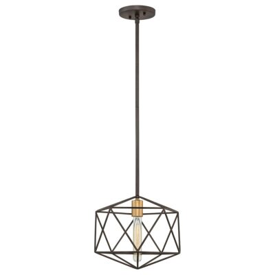 Rosewell Contemporary Cage Pendant Bronze and Gold