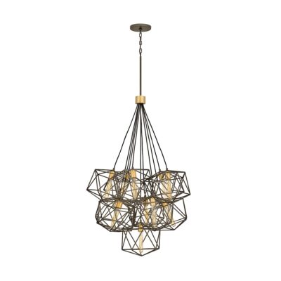 Rosewell Contemporary Cluster Pendant Bronze And Gold