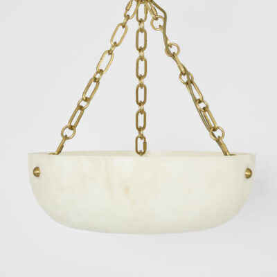 Rosewood French Provincial Alabaster Drum Ceiling Pendant