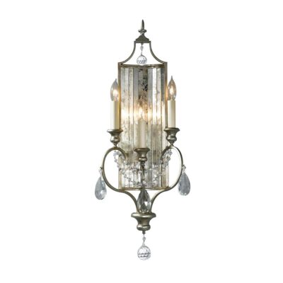 Rosewood Grand French Provincial 3 Light Wall Sconce Gilded Silver