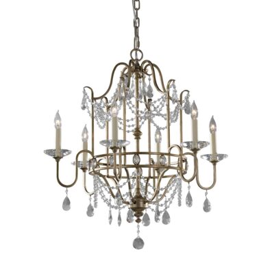 Rosewood Grand French Provincial Chandelier Gilded Silver