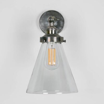 Rushcutters Industrial Wall Light Antique Silver