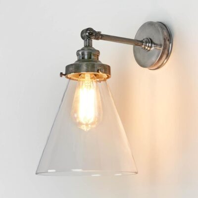 Rushcutters Industrial Wall Light Antique Silver