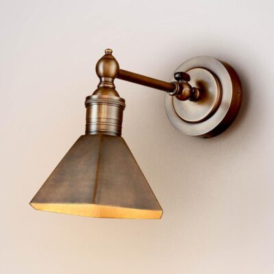 Rutherford Industrial Wall Light Antique Brass