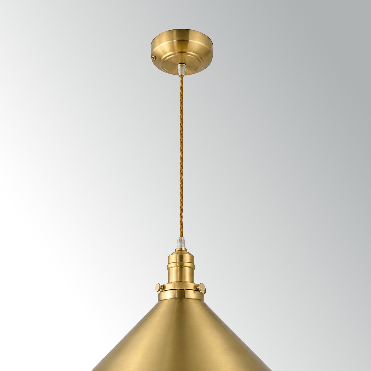 Sablewood Manor Aged Brass Conical Pendant Sablewood Manor Aged Brass Conical Pendant — detail view