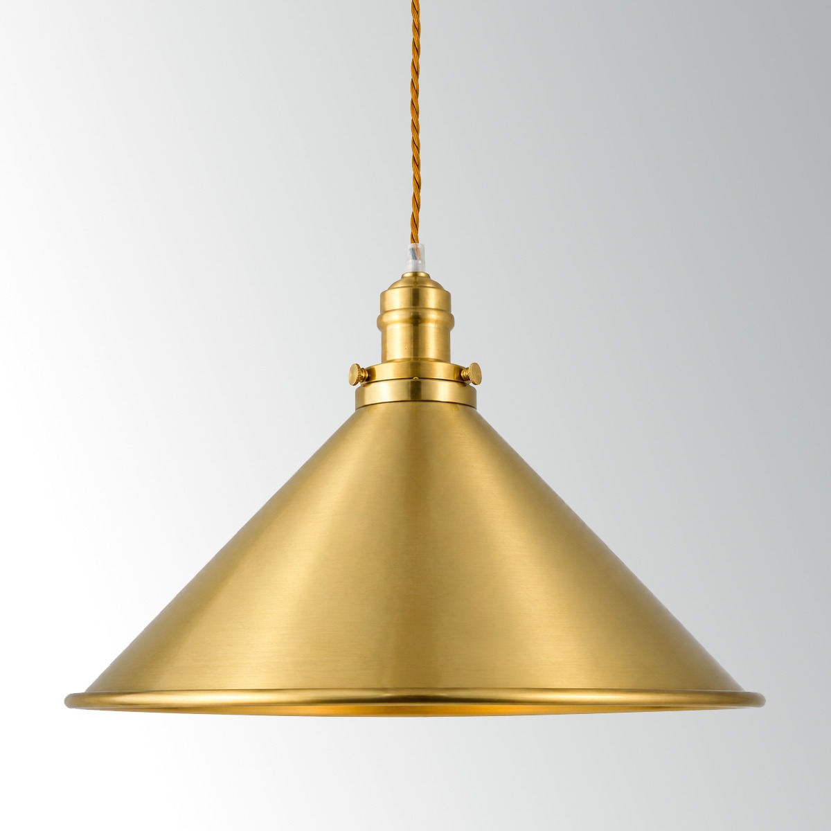 Sablewood Manor Aged Brass Conical Pendant Sablewood Manor Aged Brass Conical Pendant — detail view