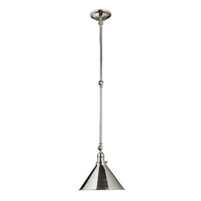Sablewood Manor French Bistro Cone Pendant Light Polished Nickel