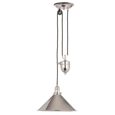 Sablewood Manor French Bistro Pendant Polished Nickel