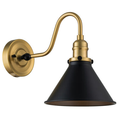 Sablewood Manor French Provincial Wall Light Aged Brass & Matte Black