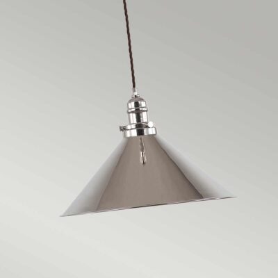 Sablewood Manor Hamptons Cone Pendant Polished Nickel — detail view