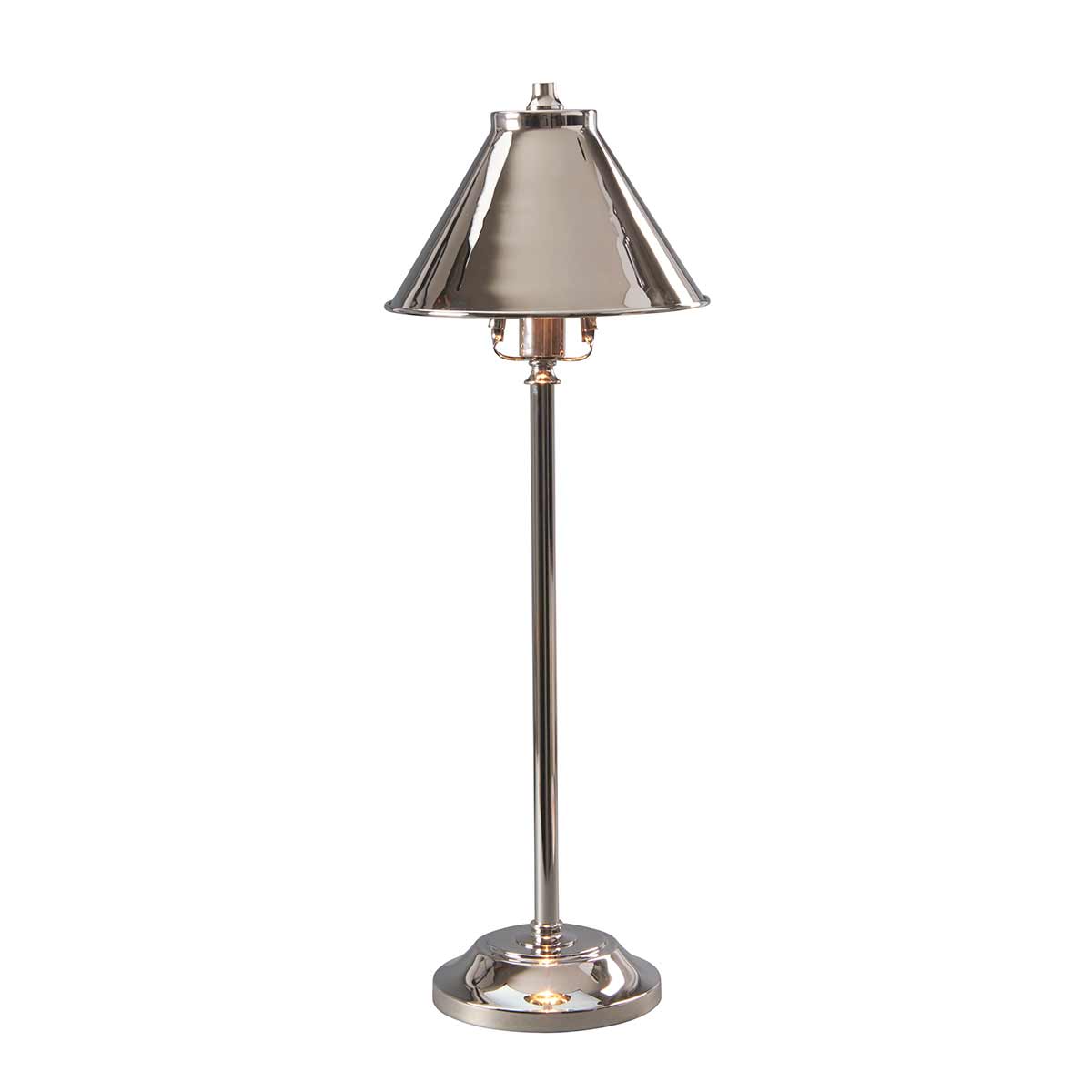 Sablewood Manor Heritage Stick Table Lamp Polished Nickel
