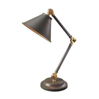 Sablewood Petite Table Lamp Dark Grey and Aged Brass