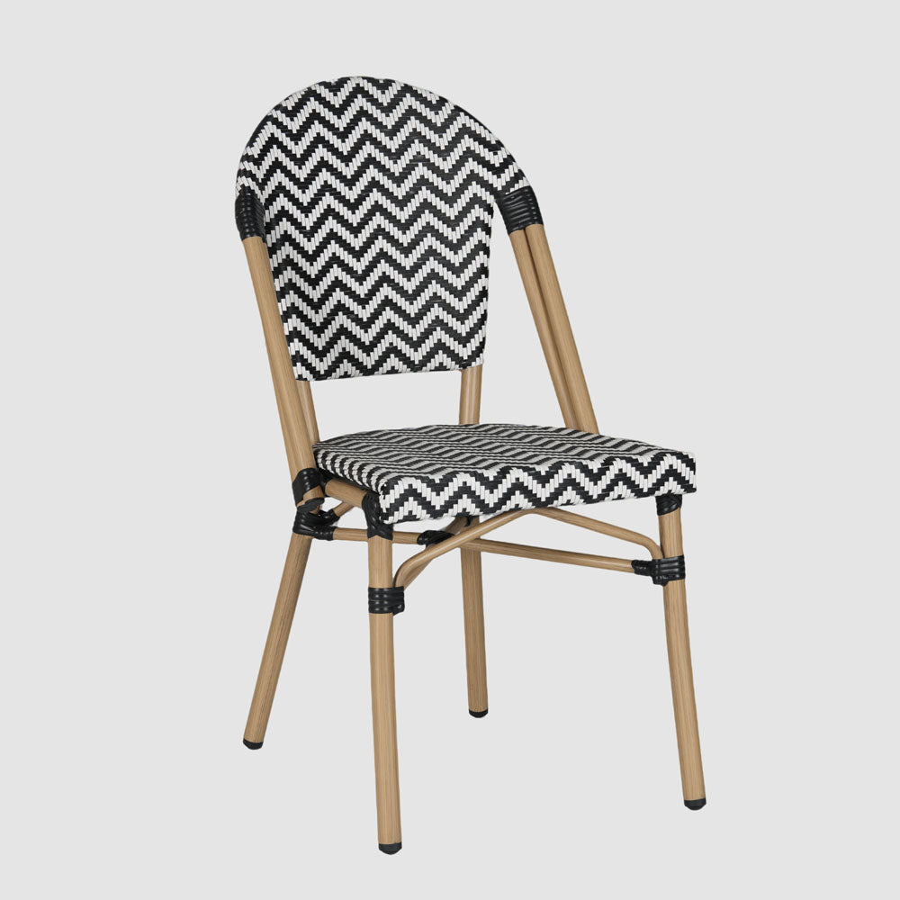 Sainte Colline French Bistro Chair Black And White Chevron