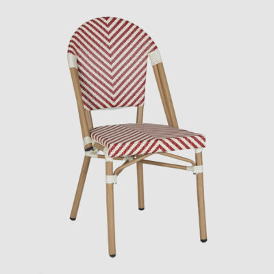 Sainte Colline French Bistro Chair Red & White Chevron