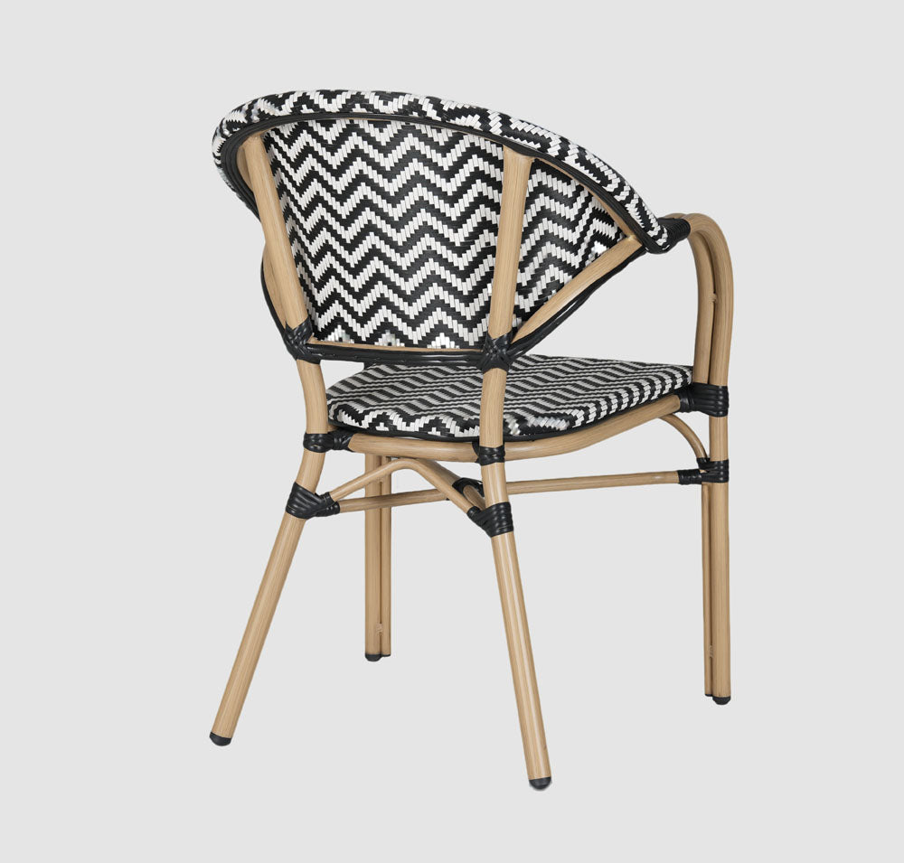 Sainte Colline French Bistro Outdoor Armchair Black & White Chevron Sainte Colline French Bistro Outdoor Armchair Black & White Chevron