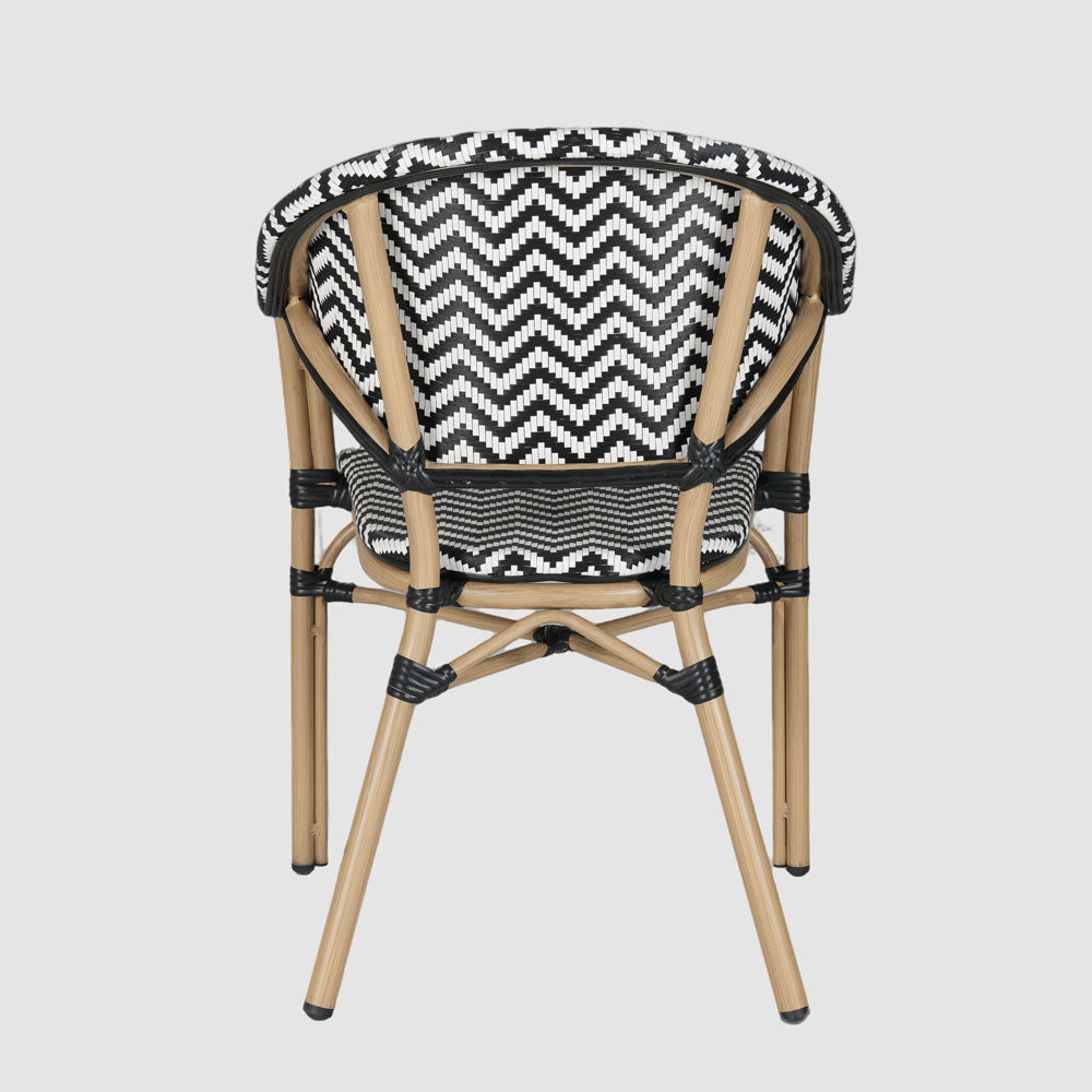 Sainte Colline French Bistro Outdoor Armchair Black & White Chevron Sainte Colline French Bistro Outdoor Armchair Black & White Chevron